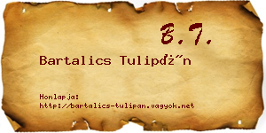 Bartalics Tulipán névjegykártya